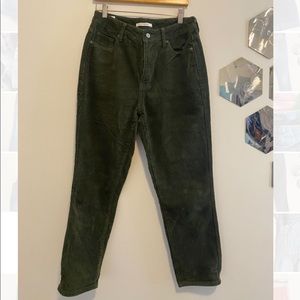 Pacsun Dark Green Corduroy Boyfriend Jeans